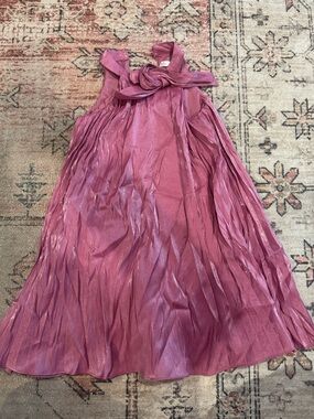 GB girls Shimmery Rose-Pink Pleated Party Dress